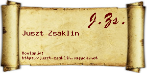 Juszt Zsaklin névjegykártya